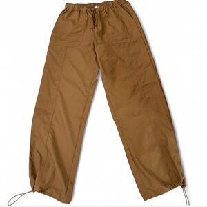 Le Lis Luna Drawcord Parachute Pants S Light Brown Gorpcore Y2K Streetwear Vibe